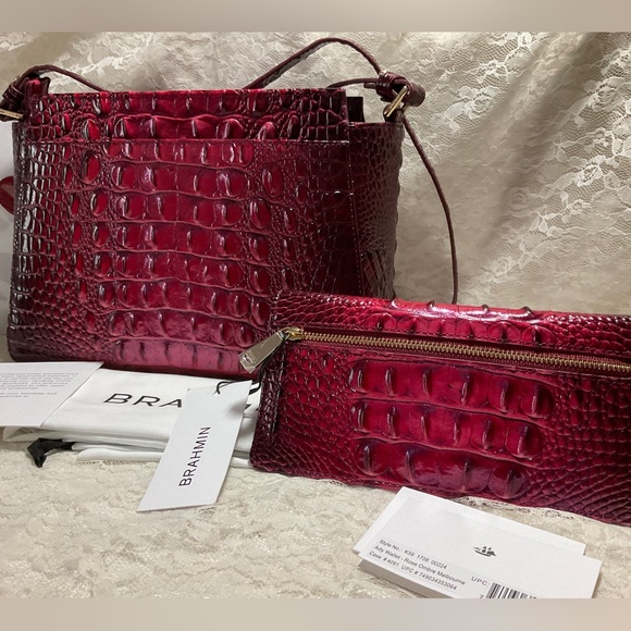 $FIRM$ Brahmin ROSE OMBRE Hillary Crossbody Genuine Leather Bag + ADY Wallet - Picture 9 of 10